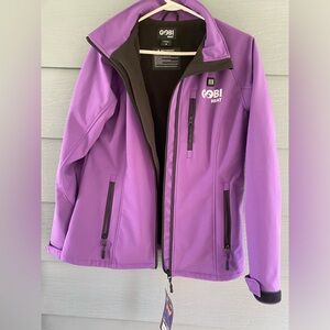 Gobi Heat Womens M Sahara 3 Zone Heated Jacket Plum Purple Softshell No Battery